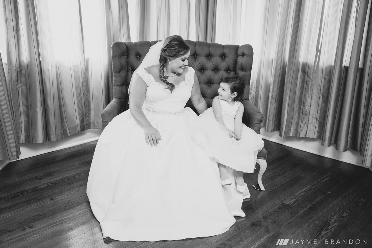 Bride and Flower Girl Moment